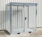 Gasflaschencontainer B2115xT1570xH2260mm verzinkt m.Dach m.TränenblechbodenBAUER