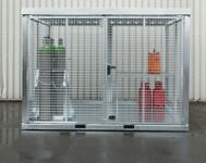Gasflaschencontainer B3135xT2170xH2260mm verzinkt m.Dach m.TränenblechbodenBAUER