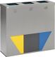 Wertstoffsammler H933xB1027xT330mm Inh.3x89l silber Beh.farbig VAR