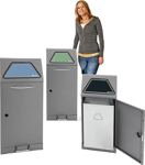 Wertstoffsammler 60l H900xB400xT380mm graualu m.Müllsackhalter o.TrethebelSTUMPF