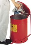 Sicherheits-Sammelbehälter 80l m.Fußpedal Öffnung Stahlblech rot selbstschließ.