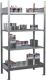 Abfallsammler H1190xB630xT540mm 240l silber,RAL 9006 stationär VAR