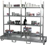 Kleingebinderegal B1000xT600xH2000mm Grund- u.Anbauregal 8 Gitterroste BAUER