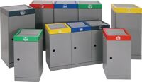 Wertstoffsammler 30l H600xB300xT300mm graualu-Struktur/verkehrsgrün