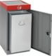 Wertstoffsammler 70l H850xB400xT380mm graualu-Struktur/feuerrot