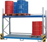 Regalwanne L2150xB1300xH505mm Stahlbl.gelborange o.Gitterrost 1000l BAUER
