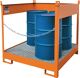 Auffangwanne 220l L1410xB1410xH1435mm Stahlbl.m.Gitterrost gelborange BAUER