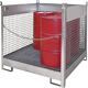 Auffangwanne 220l L1410xB1410xH1435mm Stahlbl.m.Gitterrost u.Drahtwänden silber