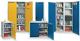 Umweltschrank H1800xB1000xT500mm lichtgrau/enzianblau 4 Wannen,22l STUMPF
