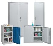 Umweltschrank H1800xB1000xT500mm lichtgrau/enzianblau 4 Wannen,22l o.Belüftung