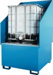 Auffangwanne 1000l L1300xB1360xH1760mm Stahlbl.m.Rost u.Wand himmelblau LACONT