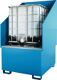 Auffangwanne 1000l L1300xB1360xH1760mm Stahlbl.m.Rost u.Wand himmelblau LACONT