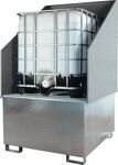 Auffangwanne 1000l L1300xB1360xH1760mm Stahlbl.m.Rost u.Wand silber LACONT