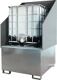 Auffangwanne 1000l L1300xB1360xH1760mm Stahlbl.m.Rost u.Wand silber LACONT