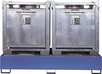 Auffangwanne 1000l L2680xB1300xH480mm Stahlbl.m.Gitterrost himmelblau LACONT