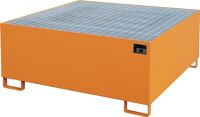 Auffangwanne 1000l L1460xB1460xH630mm Stahlbl.m.Gitterrost gelborange BAUER