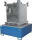Auffangwanne 1000l L1460xB1460xH630mm Stahlbl.m.Gitterrost lichtblau BAUER