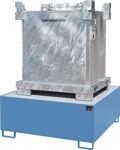 Auffangwanne 1000l L1460xB1460xH630mm Stahlbl.m.Gitterrost lichtblau BAUER
