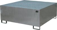 Auffangwanne 1000l L1460xB1460xH630mm Stahlbl.m.Gitterrost silber BAUER