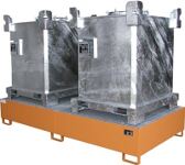Auffangwanne 1000l L2650xB1300xH435mm Stahlbl.m.Gitterrost gelborange BAUER