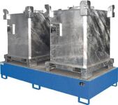 Auffangwanne 1000l L2650xB1300xH435mm Stahlbl.m.Gitterrost lichtblau BAUER