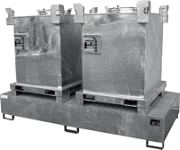 Auffangwanne 1000l L2650xB1300xH435mm Stahlbl.m.Gitterrost silber BAUER