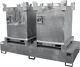 Auffangwanne 1000l L2650xB1300xH435mm Stahlbl.m.Gitterrost silber BAUER