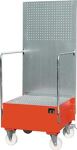 Auffangwanne 203l L870xB890xH2110mm Stahlbl.m.Gitterrost feuerrot BAUER