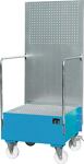 Auffangwanne 203l L870xB890xH2110mm Stahlbl.m.Gitterrost lichtblau BAUER