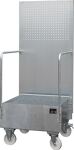 Auffangwanne 203l L870xB890xH2110mm Stahlbl.m.Gitterrost silber BAUER