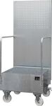 Auffangwanne 203l L870xB890xH2110mm Stahlbl.m.Gitterrost silber BAUER
