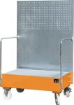 Auffangwanne 215l L870xB1290xH2015mm Stahlbl.m.Gitterrost gelborange BAUER