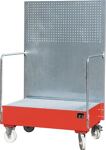 Auffangwanne 215l L870xB1290xH2015mm Stahlbl.m.Gitterrost feuerrot BAUER