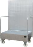 Auffangwanne 215l L870xB1290xH2015mm Stahlbl.m.Gitterrost silber BAUER