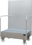 Auffangwanne 215l L870xB1290xH2015mm Stahlbl.m.Gitterrost silber BAUER