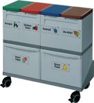 Wertstoffsammler 4x15 l,2x30l H780xB805xT315mm grau/grün,rot,blau,braun