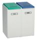 Wertstoffsammler 2x60l H570xB710xT405mm lichtgrau stationär VAR