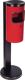 Standabfallascher D180xH825mm rot/schwarz kippbar Stahlbl.TKG