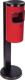 Standabfallascher D180xH825mm rot/schwarz kippbar Stahlbl.TKG