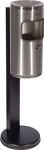 Standabfallascher D180xH825mm silber/schwarz kippbar VA+Stahlbl.TKG