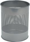 Papierkorb 15l H315xØ260mm Lochraster Metall epoxidharz.silber-metallic DURABLE