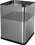 Papierkorb 18l H325xB240xT240mm quad.VA silber HELIT