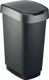 Wertstoffsammler TWIST 50l H602xB298xT401mm schw.Deckelrand dunkelsilber ROTHO