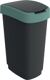 Wertstoffsammler TWIST 50l H602xB298xT401mm schwarz Deckelrand grün ROTHO