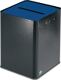 Papiersammler 21,9l H420 verzinktes Stahlbl.pulv.antik-silber,Deckel blau VAR