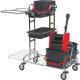 Reinigungswagen Eimer 2x17l u.2x6 l/Presse/2 Körbe STA VERMOP