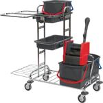 Reinigungswagen Eimer 2x17l u.2x6 l/Presse/2 Körbe STA VERMOP