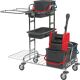 Reinigungswagen Eimer 2x17l u.2x6 l/Presse/2 Körbe STA VERMOP