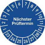 Mehrjahresprüfplakette, NW-Nr.: 9000477097 D.30mm Nächster, Prüftermin 2023-2028 Folie  