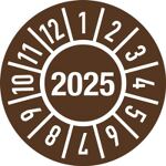 Einjahresprüfplakette D.15mm J.2025 m.Monaten Folie